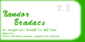 nandor bradacs business card